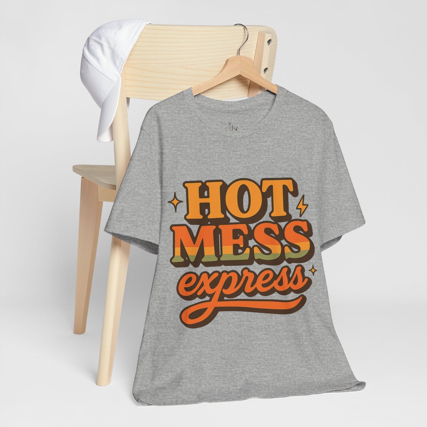 Hot Mess Express T-Shirt | Funny Women’s Graphic Tee | Retro Vintage Shirt for Moms, Coffee Lovers, Busy Women | Cute Casual Top
