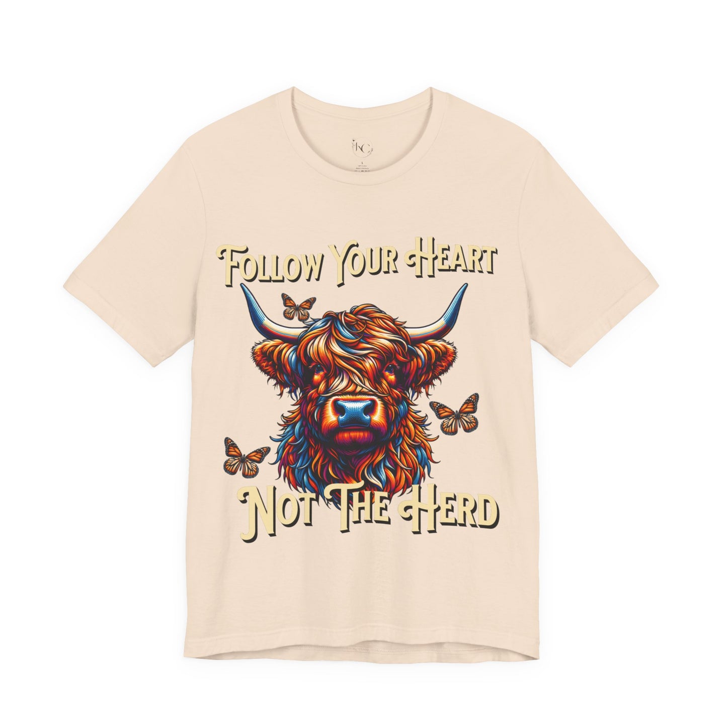 Highland Cow "Follow Your Heart Not the Herd" Graphic T-Shirt – Western Farm Style Tee