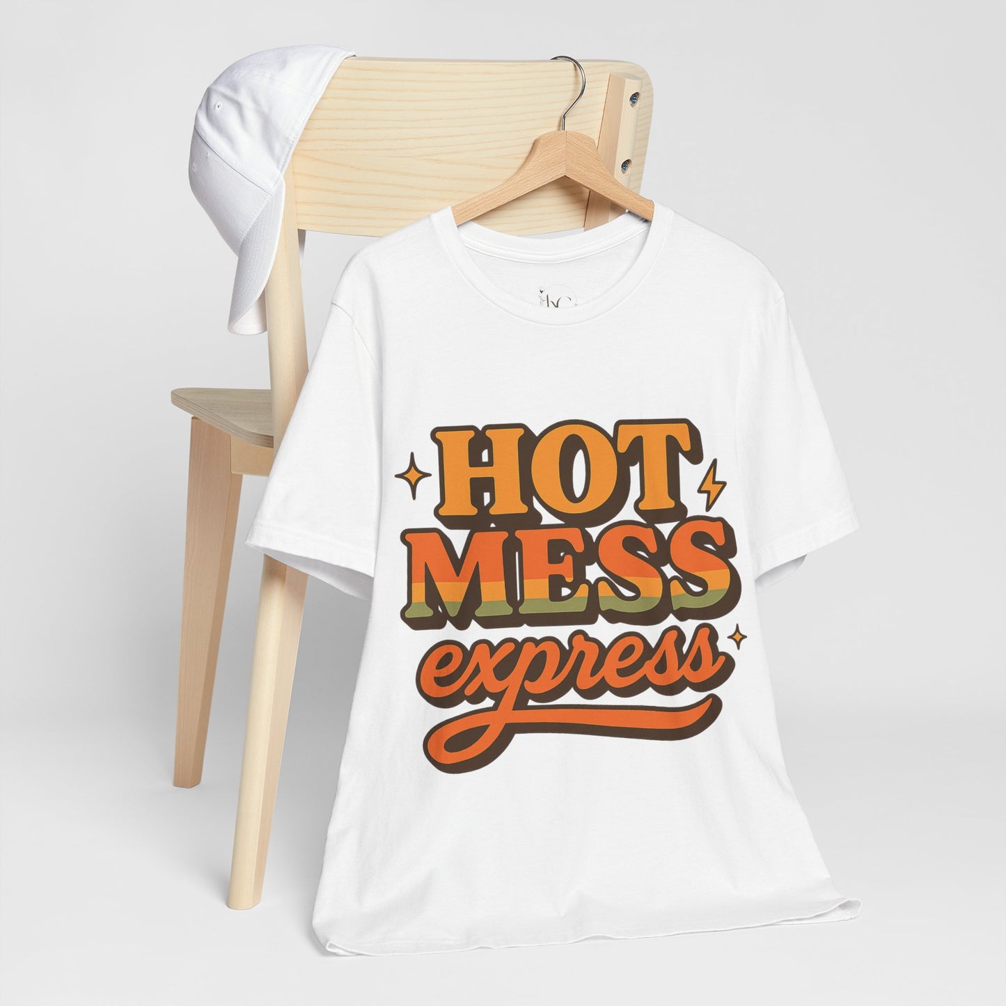 Hot Mess Express T-Shirt | Funny Women’s Graphic Tee | Retro Vintage Shirt for Moms, Coffee Lovers, Busy Women | Cute Casual Top