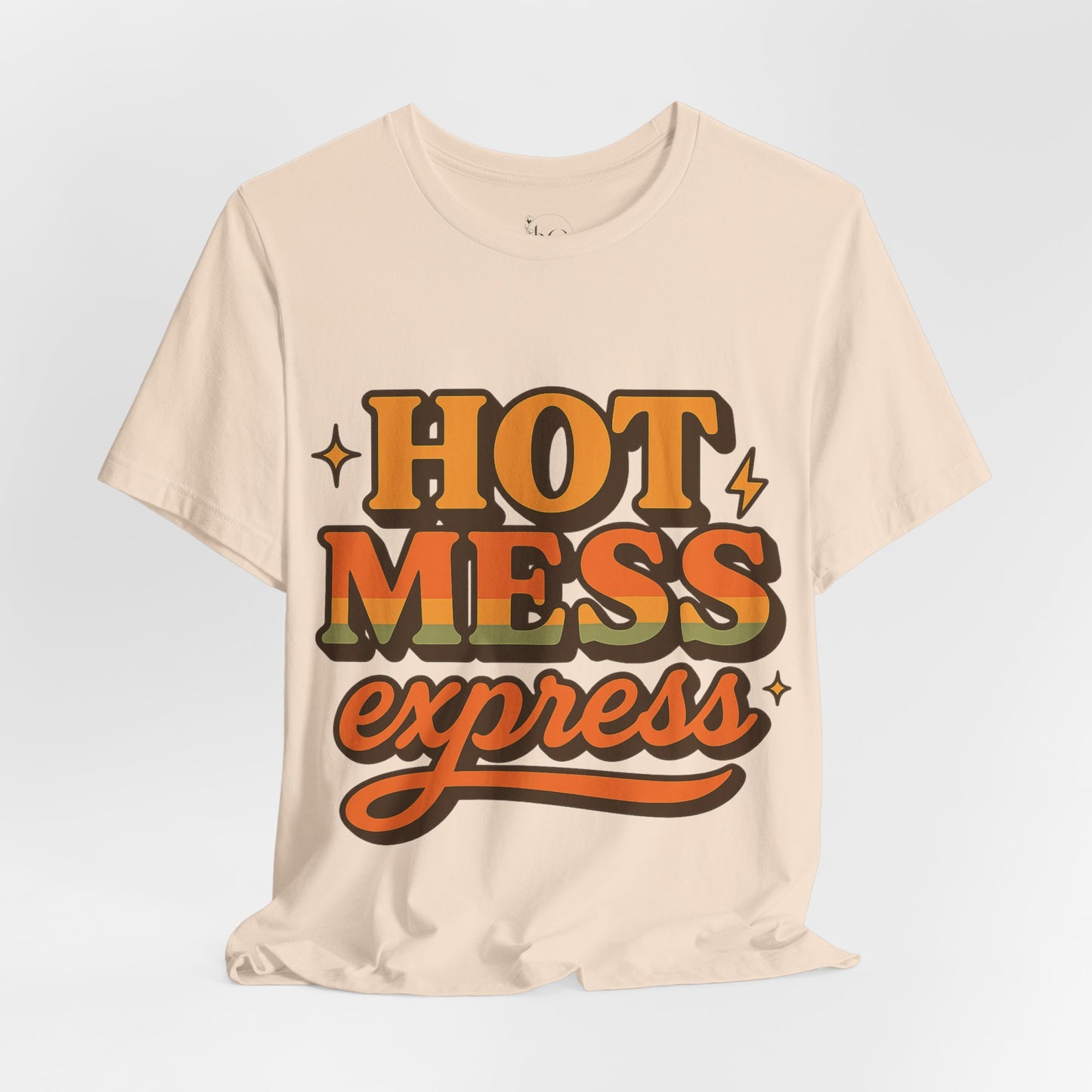 Hot Mess Express T-Shirt | Funny Women’s Graphic Tee | Retro Vintage Shirt for Moms, Coffee Lovers, Busy Women | Cute Casual Top