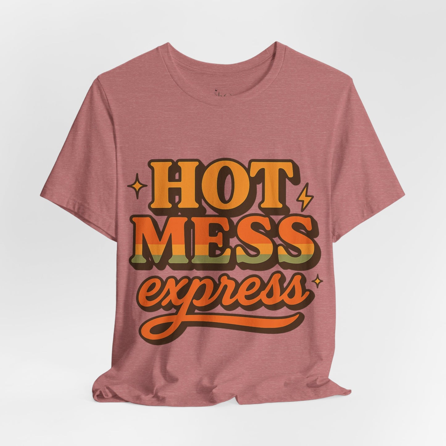 Hot Mess Express T-Shirt | Funny Women’s Graphic Tee | Retro Vintage Shirt for Moms, Coffee Lovers, Busy Women | Cute Casual Top