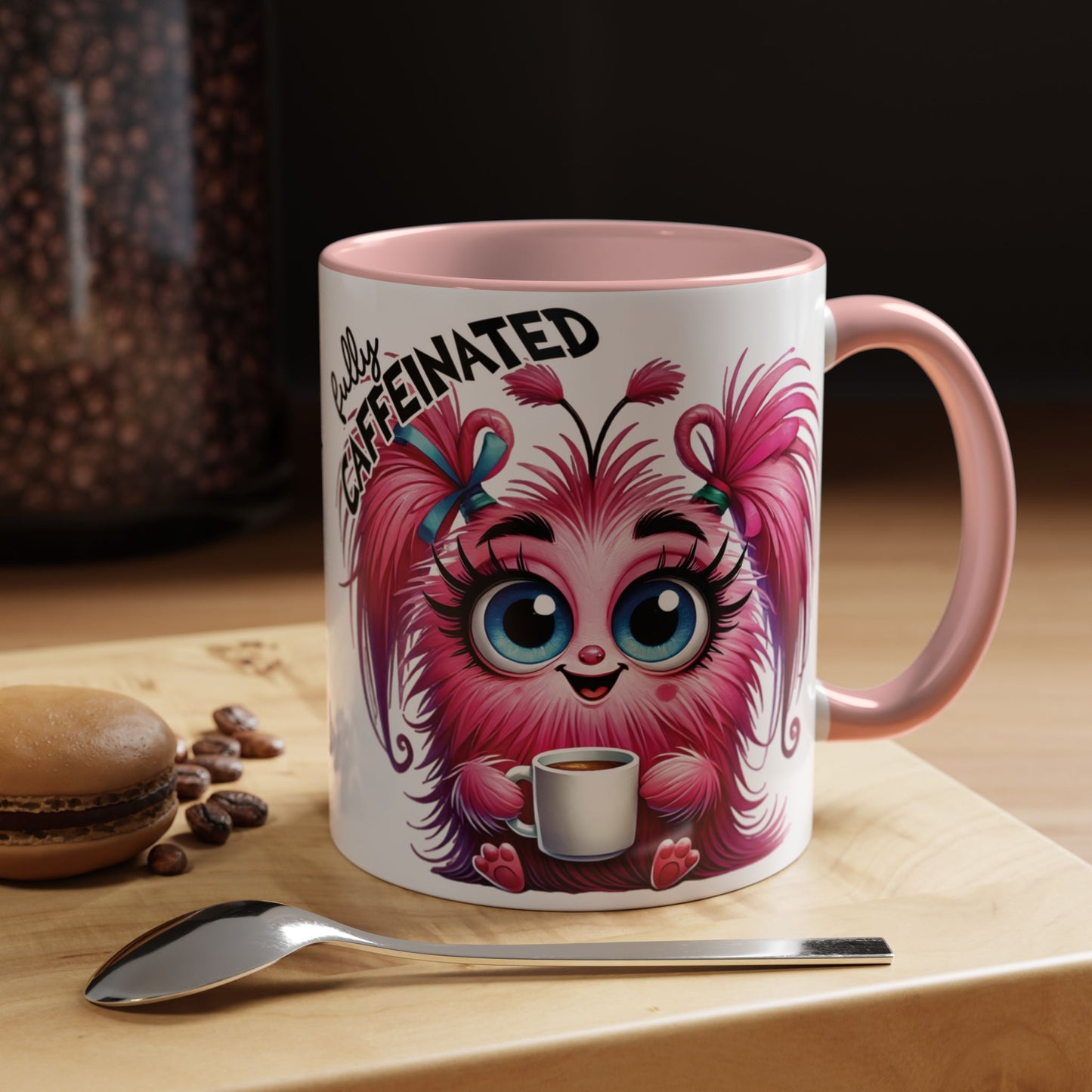 Coffee Mug - Angry Monster Before Caffeine, Happy Monster After Caffeine - Cute and Funny Design