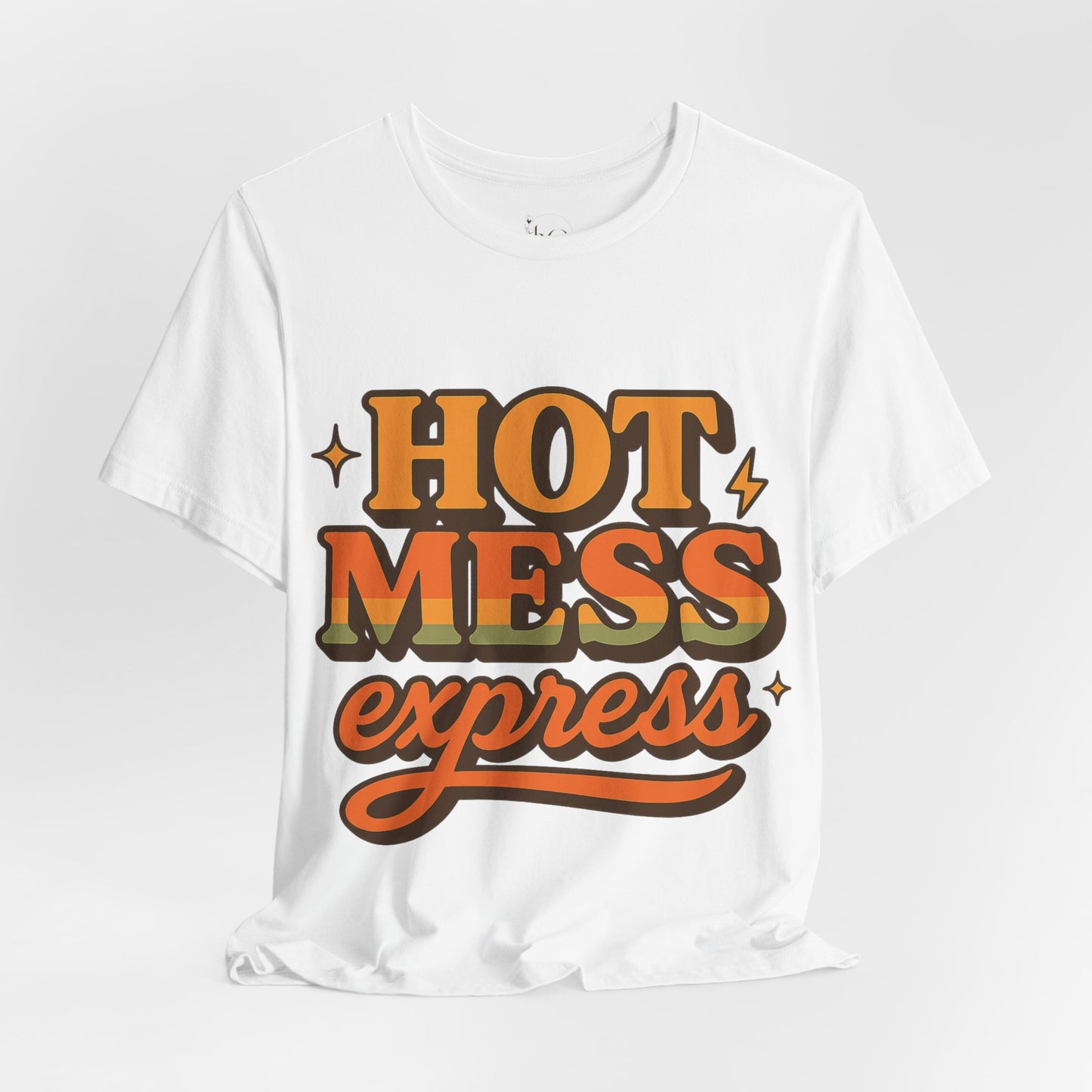 Hot Mess Express T-Shirt | Funny Women’s Graphic Tee | Retro Vintage Shirt for Moms, Coffee Lovers, Busy Women | Cute Casual Top