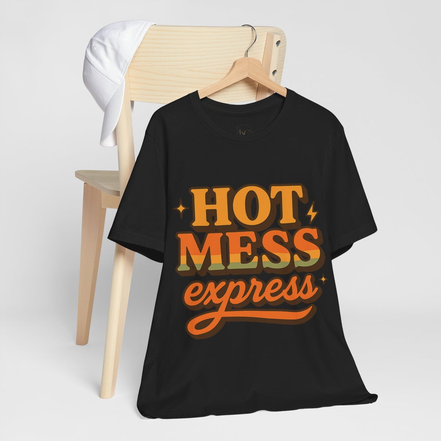 Hot Mess Express T-Shirt | Funny Women’s Graphic Tee | Retro Vintage Shirt for Moms, Coffee Lovers, Busy Women | Cute Casual Top
