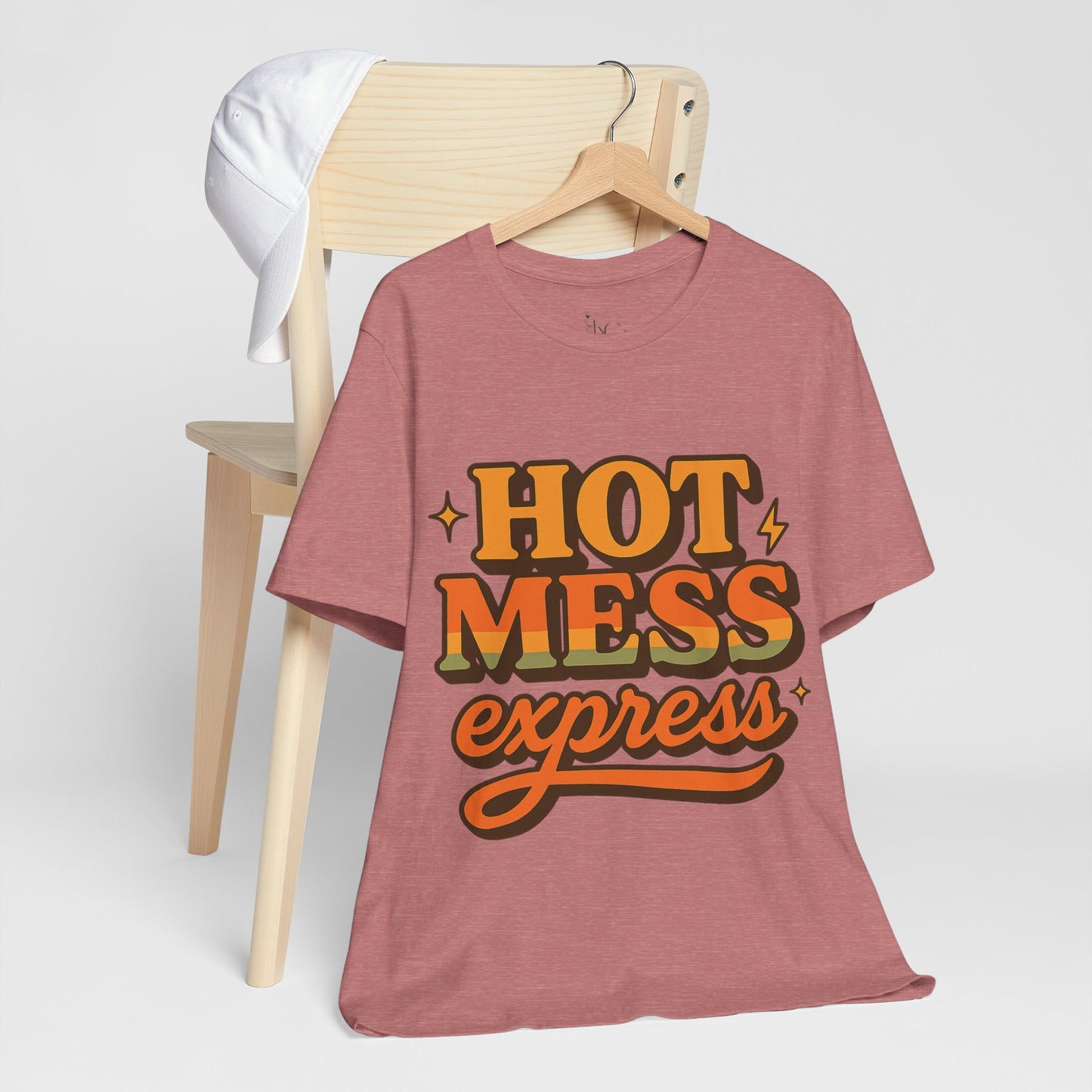 Hot Mess Express T-Shirt | Funny Women’s Graphic Tee | Retro Vintage Shirt for Moms, Coffee Lovers, Busy Women | Cute Casual Top