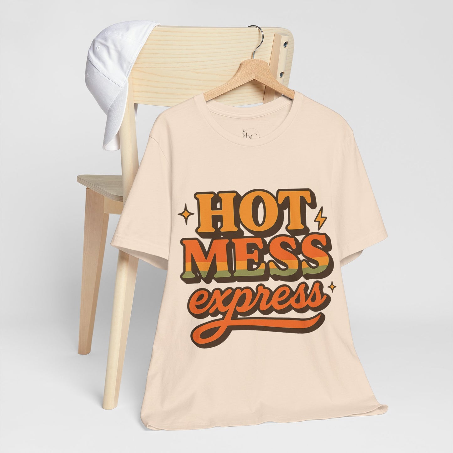 Hot Mess Express T-Shirt | Funny Women’s Graphic Tee | Retro Vintage Shirt for Moms, Coffee Lovers, Busy Women | Cute Casual Top