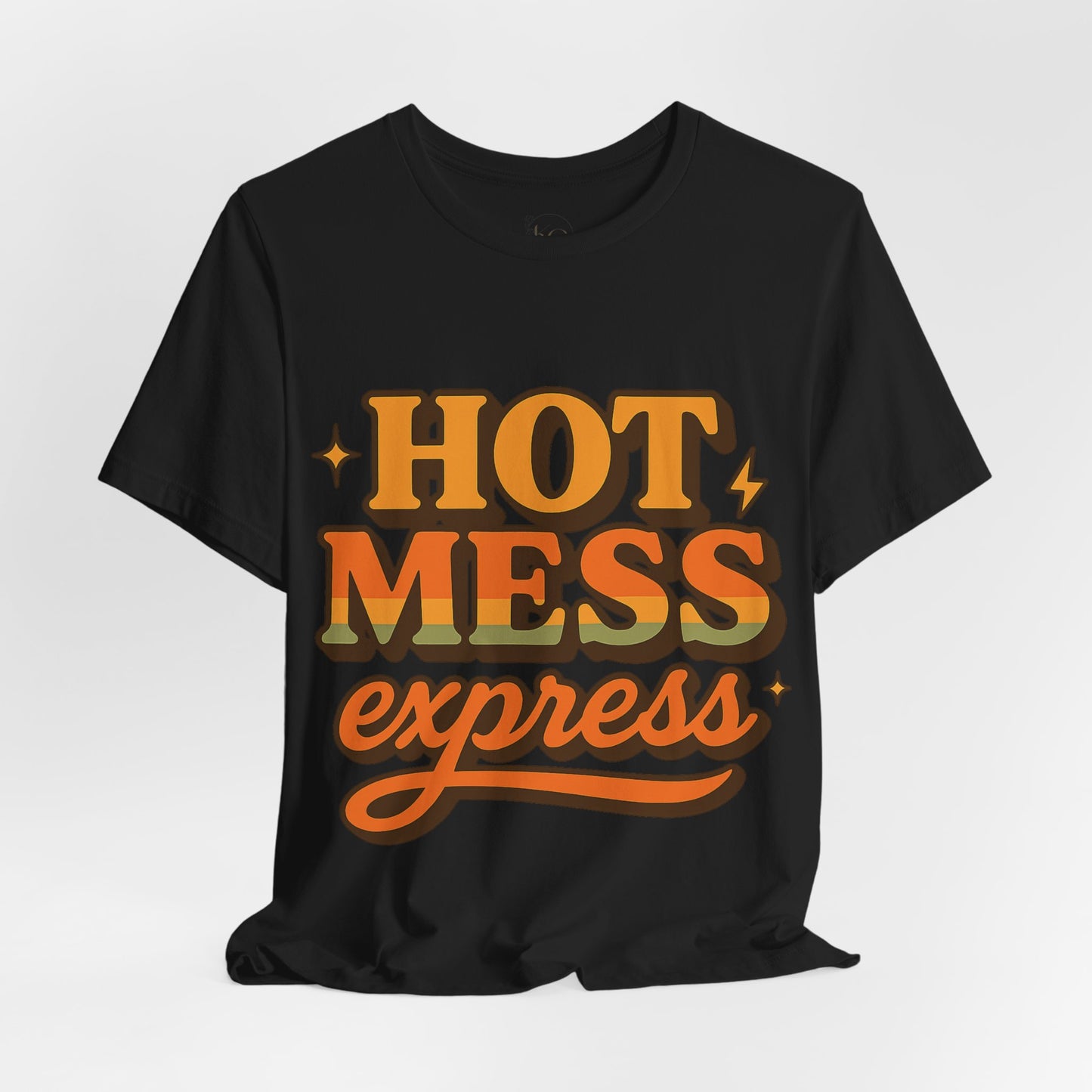 Hot Mess Express T-Shirt | Funny Women’s Graphic Tee | Retro Vintage Shirt for Moms, Coffee Lovers, Busy Women | Cute Casual Top