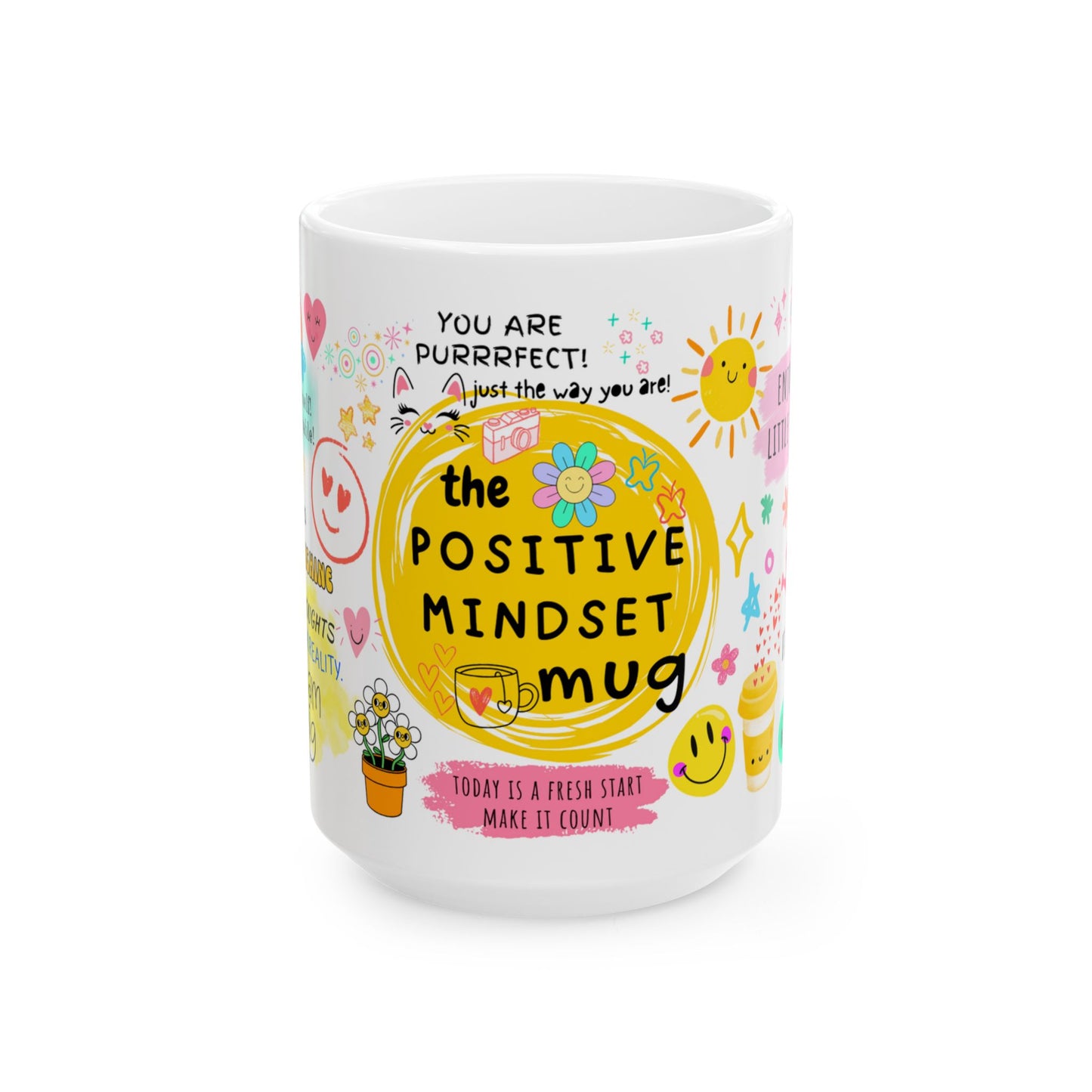 Positive Mindset Ceramic Mug, Uplifting Coffee Cup for Daily Inspiration, Gifts for Friends, Motivational Drinkware, Home Office [...]