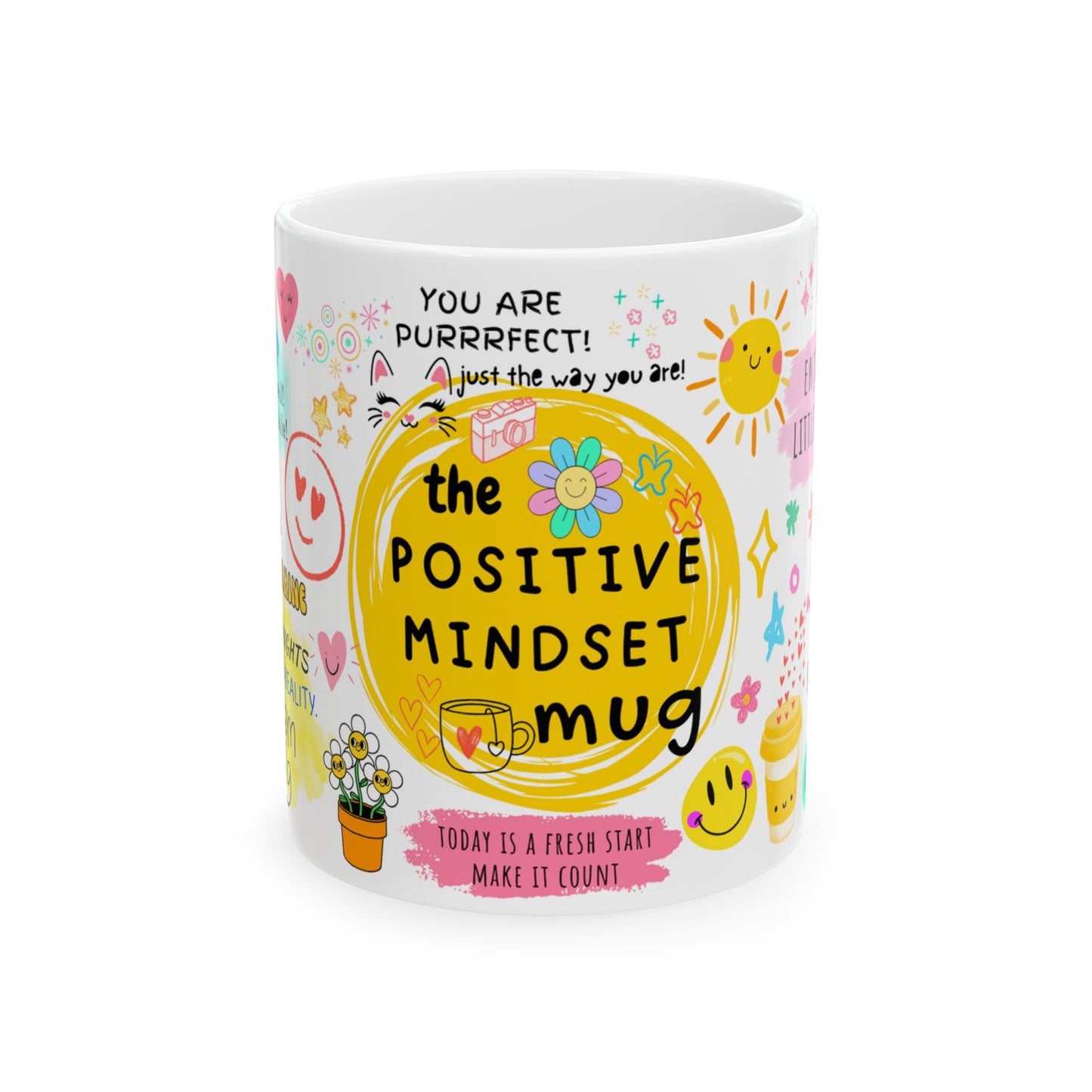 Positive Mindset Ceramic Mug, Uplifting Coffee Cup for Daily Inspiration, Gifts for Friends, Motivational Drinkware, Home Office [...]