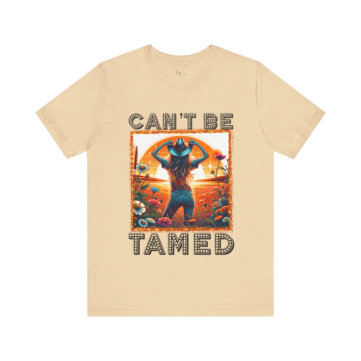 Western Cowgirl “Can’t Be Tamed” Shirt – Sunset Silhouette Graphic Tee